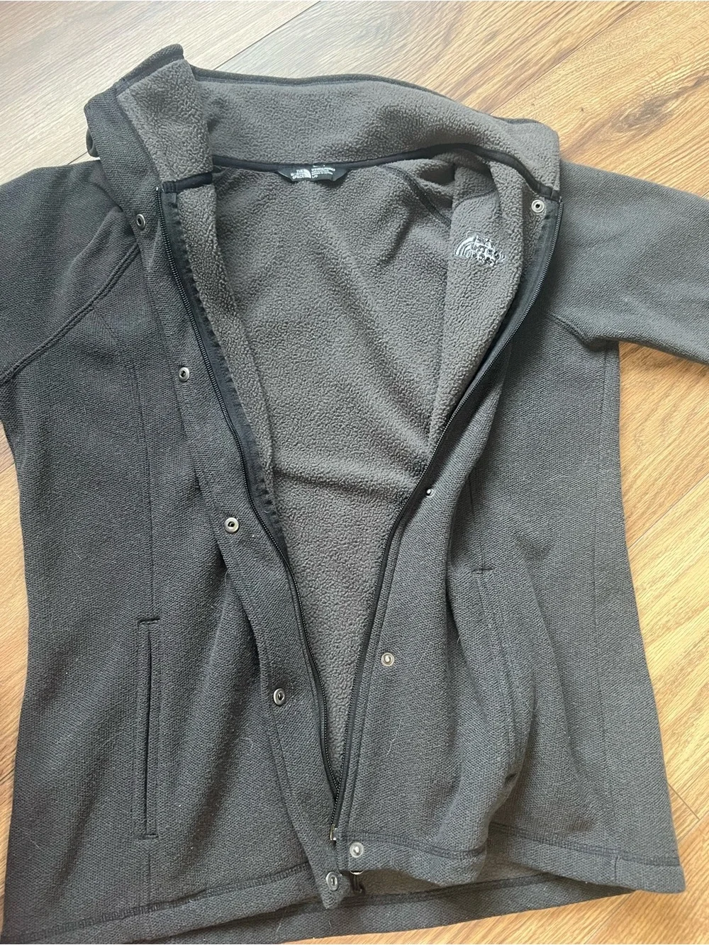 The North Face Crescent Sweater Knit Fleece Full Zip Button Mock Jacket L